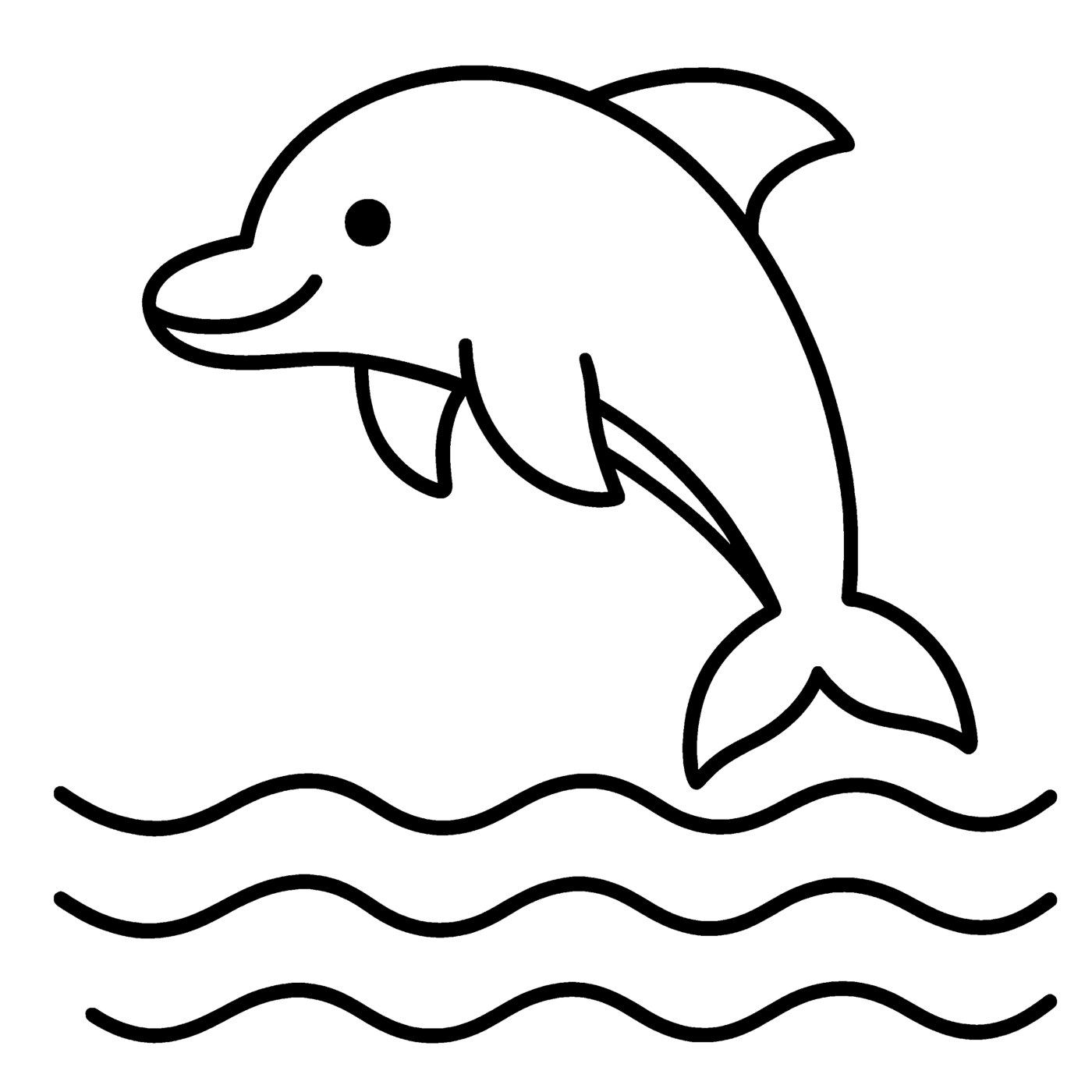 A dolphin leaping above wavy water.